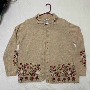 Floral embroidered sweater